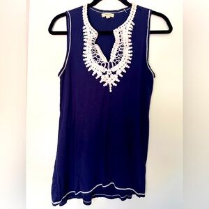 Max Studio Crochet Trim Sleeveless Top